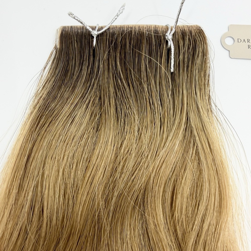 Glam Seamless x Valles Tape In Hair Extension 25" #8 Dark Blonde Rooted NEW Remy - Picture 6 of 8